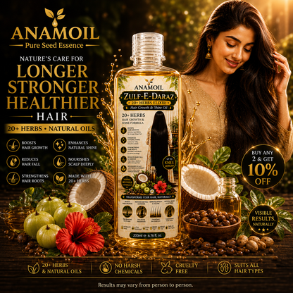 Zulf-e-Daraz – Herbal Long Hair Growth Oil | لمبے اور مضبوط بالوں کی قدرتی نگہداشت